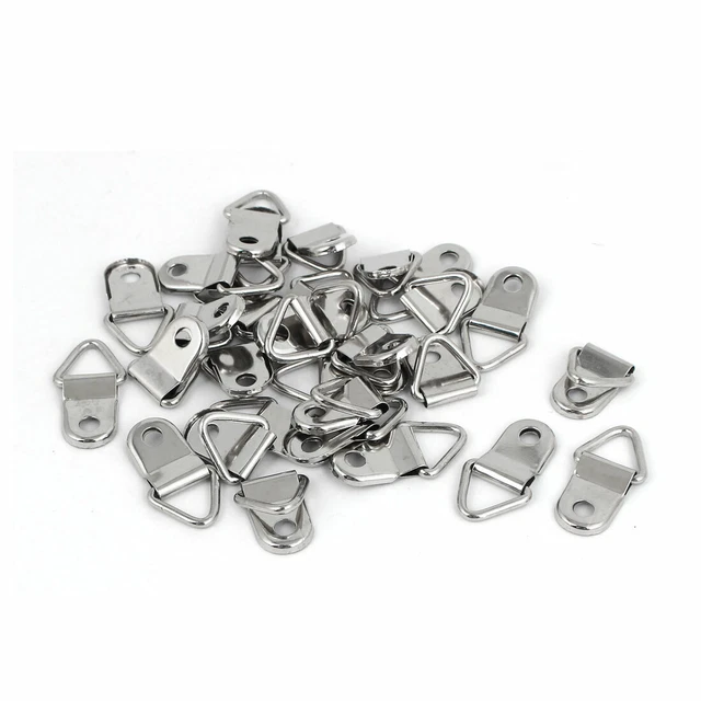 26mm x 14mm Triangle D-Ring Picture Photo Frame Strap Hangers 30PCS w Screws