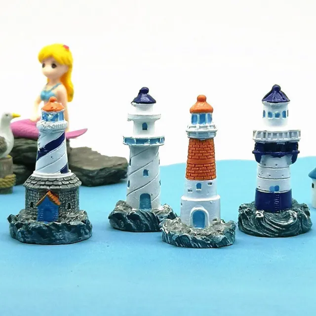 Lighthouse Seagull Miniatures-DIY Ornament Decor Small Figurine Resin Home Decor