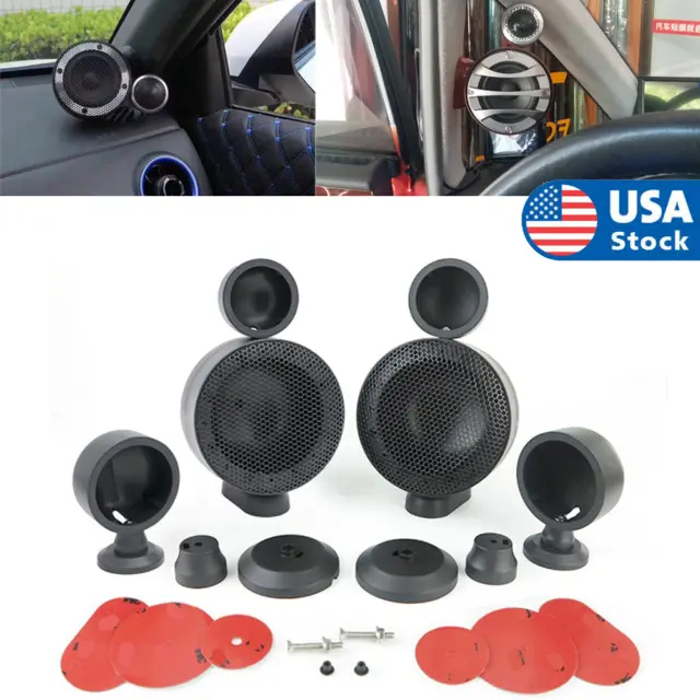 4" Car Audio Refit 3-Way Tweeter Speaker Holder Pod A-Pillar Treble Shell Stand