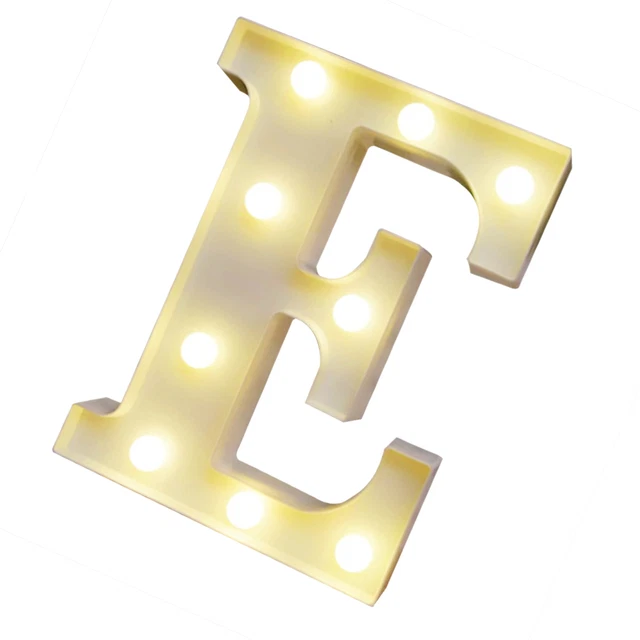(LETTER E SHIPPED Without Battery) Leds English Letter Lights 2*Aa