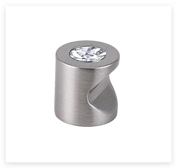 Alno C823-34-SN Contemporary Crystal 3/4 Inch Diameter Cylindrical Cabinet Knob