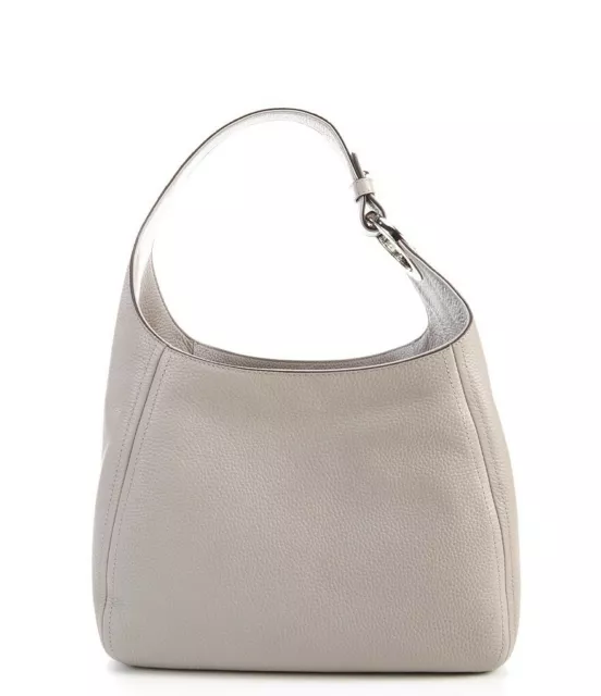 NWT Michael Kors Fulton Pearl Grey  Leather Large Slouchy Hobo Shoulder Bag