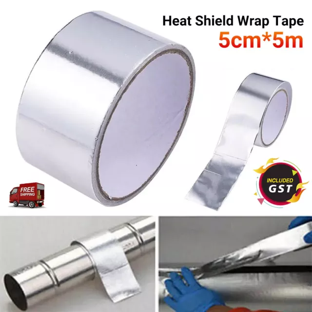 10m Aluminium Foil Adhesive Sealing Exhaust Header Pipe Cool Tape Heat 50mm