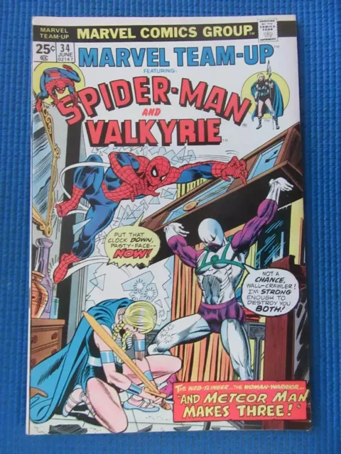 Marvel Team Up # 34 - (Vf/Nm) -Spider-Man & Valkyrie-Meteor Man Makes Three