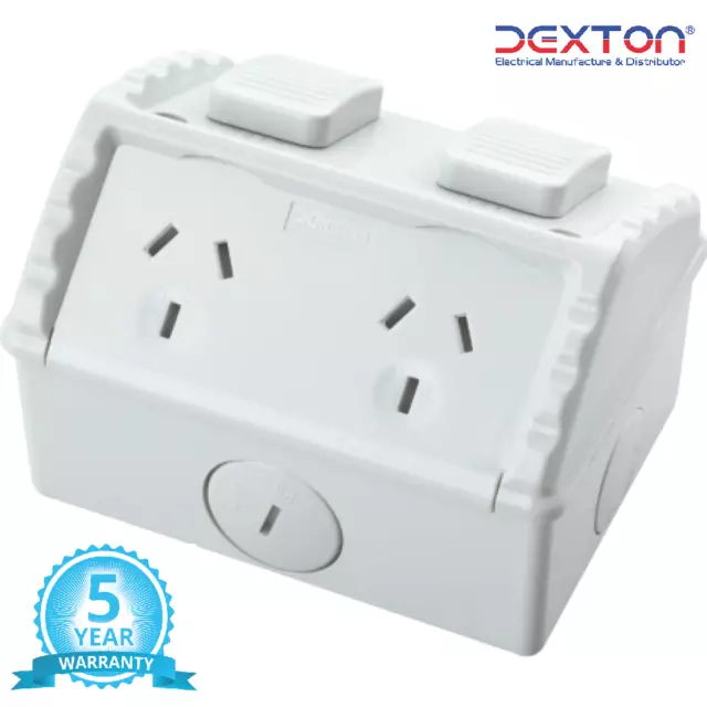 Weatherproof Double Power Point GPO Outlet Socket 10A IP53 Water Proof External