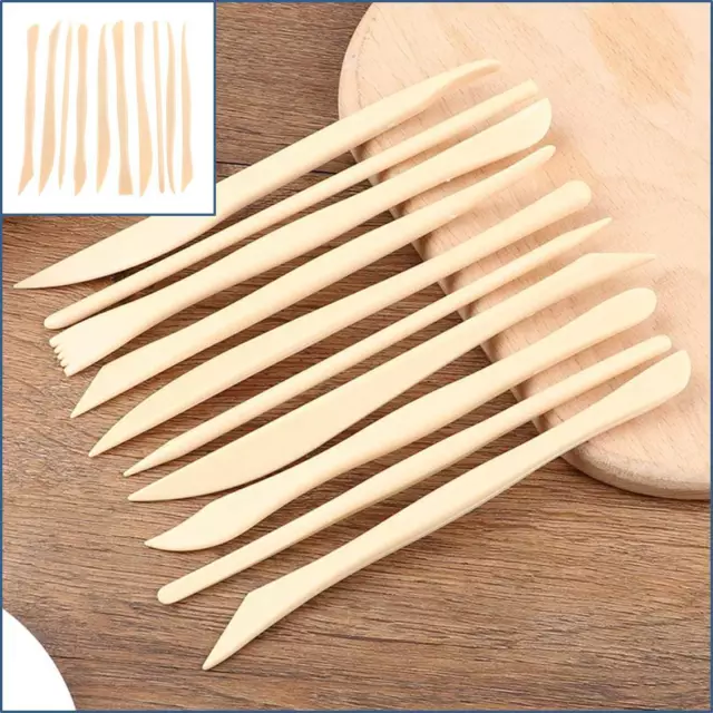 10pcs Plastic Clay Wax Sculpture Pottery Chisel Carver Carving Model Tool Set