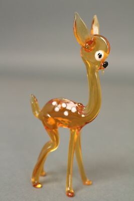Ciervo Reno Joven Bambi Figura de Cristal Animal Decorativa Pie Braun Vidrio