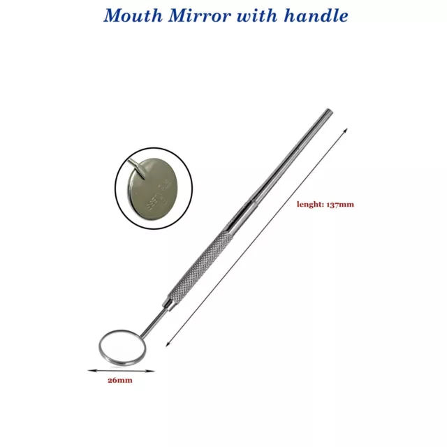 Dentaire Examen Diagnostic Dents Inspection, Dentiste Bouche Miroir avec Poignée