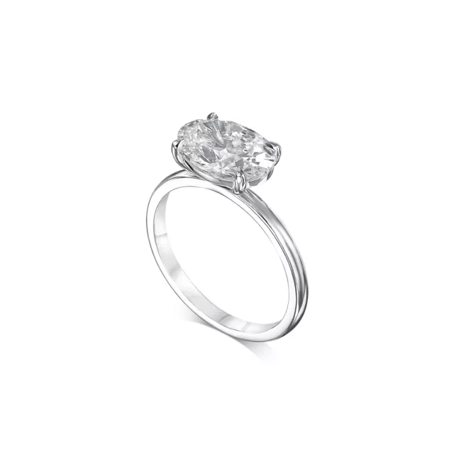 IGI Certified Diamond Ring VS1 F Oval 2 Ct Lab-created 14k White Gold Sparkling