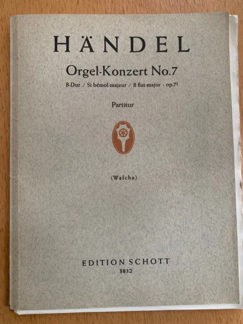 Handel - Orgelkonzert No. 7, K Op. 7 Score And Stimmen