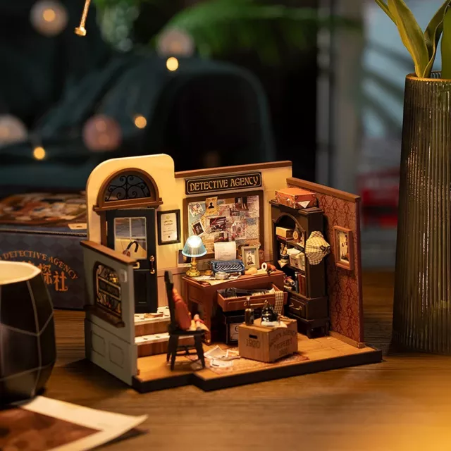 Rolife LED DIY Miniature Dollhouse Mose's Detective Agency DIY Toy Gift DG157