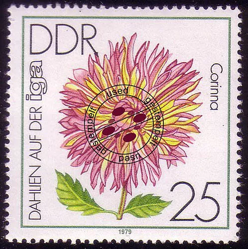 2437 IGA 1979 25 Pf Hirschgeweih-Dahlie O