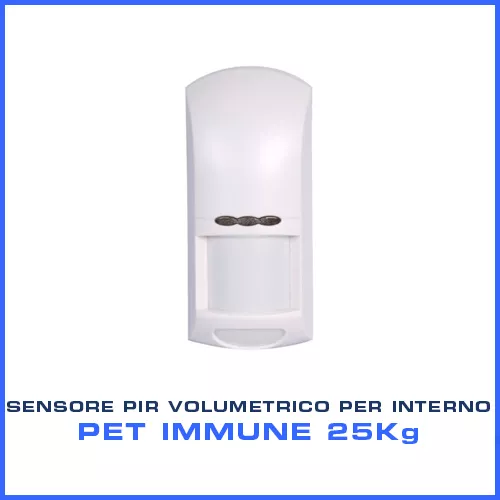 SENSORE DI MOVIMENTO VOLUMETRICO PIR WIRELESS PER INTERNO PET IMMUNE 25Kg