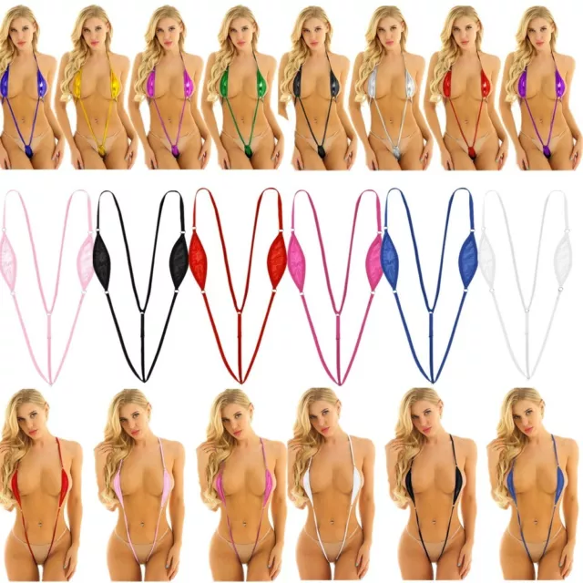 DE Frauen Dessous Bademode Bikini Mini String Teddies Micro Monokini Badeanzug 2