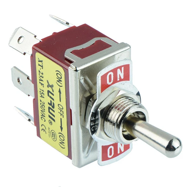 CELIMS Lot De 10 Interrupteurs à Bascule ON-OFF-ON DPDT 6 Bornes - 6A 250V AC / 10A 125V AC Noir