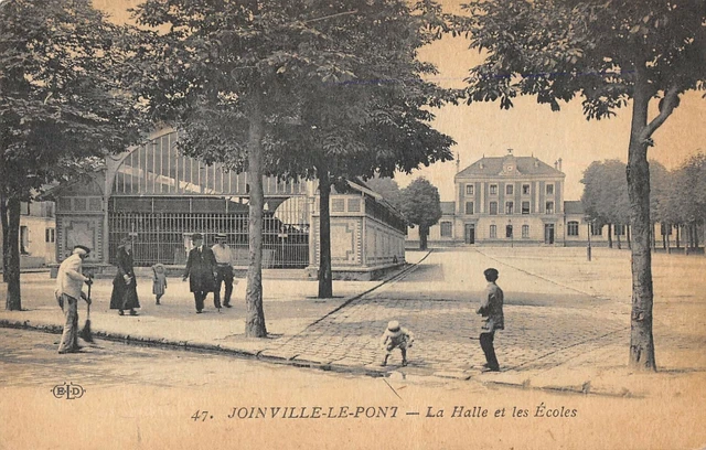 Cpa 94 Joinville Le Pont La Halle Et Les Schools