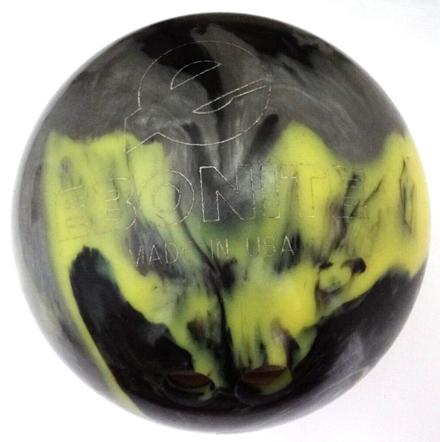 EBONITE MAXIM BOWLING BALL 13 lb 1.5 oz USA MADE GRAY YELLOW BLACK MARBLE SWIRL
