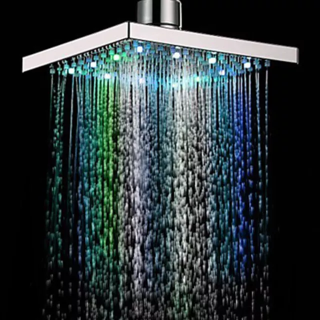 Cabezal de ducha cuadrado de 8 pulgadas grifo de agua LED con luz cabezales cambiantes de color