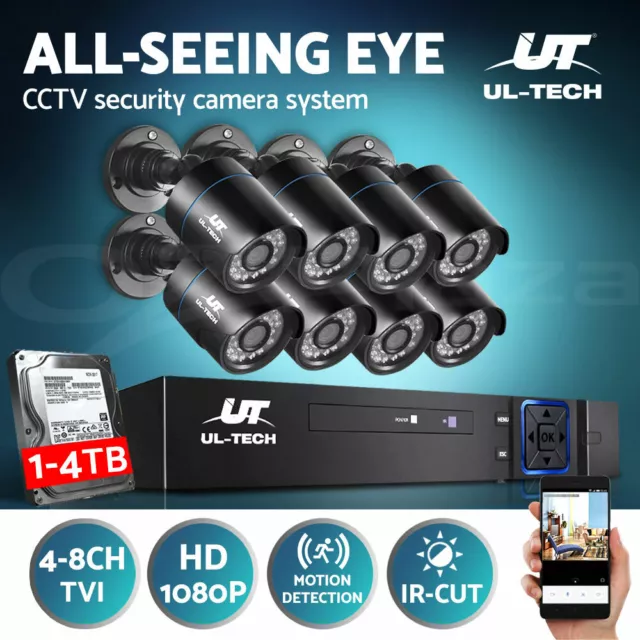 UL-tech CCTV Security Camera System Home DVR Outdoor Day Night Long Range 1080P
