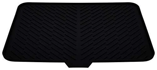 Silicone Dish Drying Mat with Built-in Drain Lip - Hygienic Drying Pad -