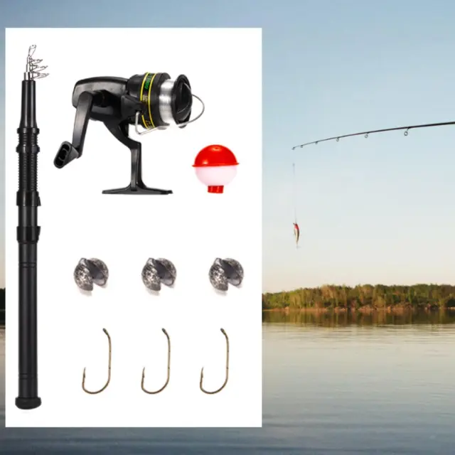 Retractable Reel and Fishing Rod Combo Freshwater for Bass and Line River