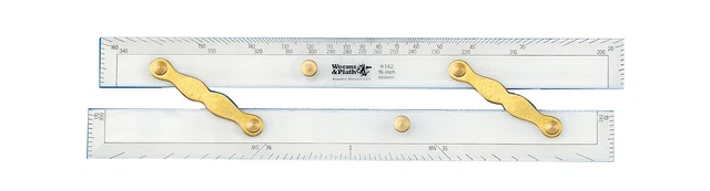 Weems & Plath Marine Navigation Parallel Ruler (Brass Arms, 15-Inch)