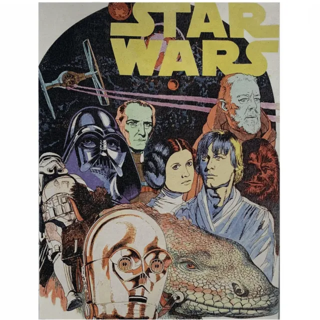 VTG Fabric Wall Art 90s Shirt Stretched Canvas 12”x 16” Star Wars A New Hope