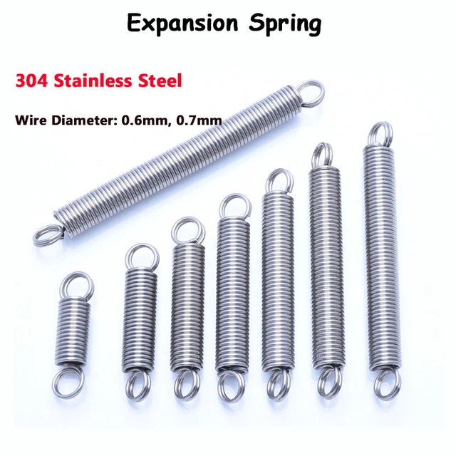 Expansion Spring 0.6/0.7mm Wire Dia Loop End Extension Springs - Stainless Steel