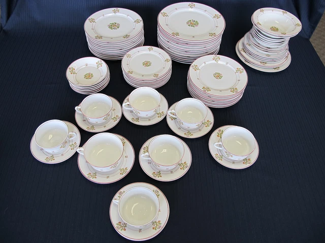 St Albans O P Co Syracuse China 54 Piece Set + No RR back stamp Pattern MPRR