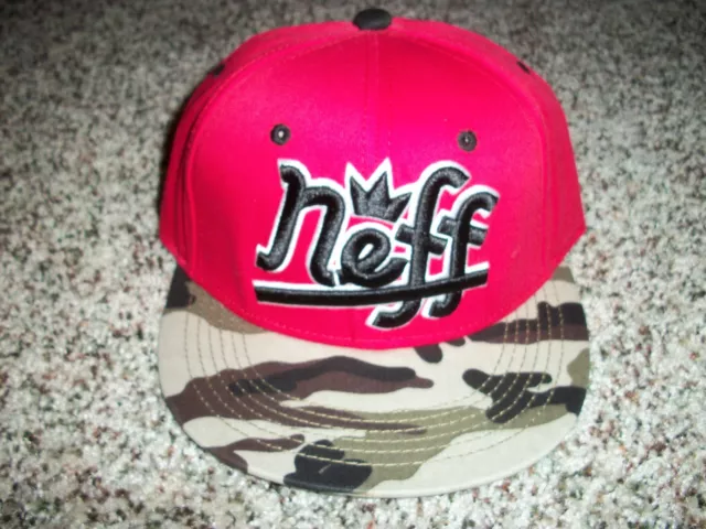 NEFF New NWT Mens Snapback Adjustable OSFA HAT CAP LID Camo Camouflage Red