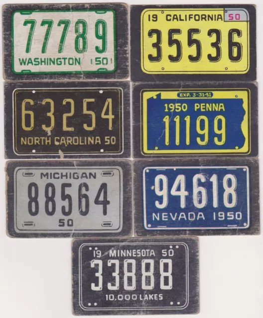 GET YOUR STATE !! 1950 Topps License Plates~PICK ONE/MULTIPLE STATES AFFORDABLE