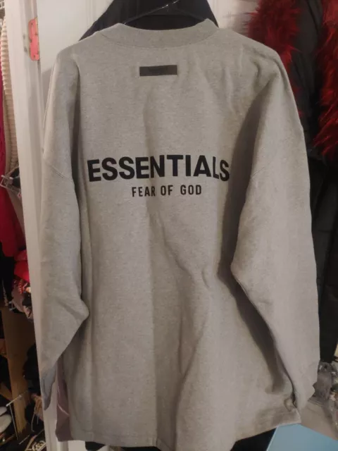 Essentials Fear Of God Dark Oatmeal Relaxed Crew Neck Sweatshirt XXL 2XL NEW