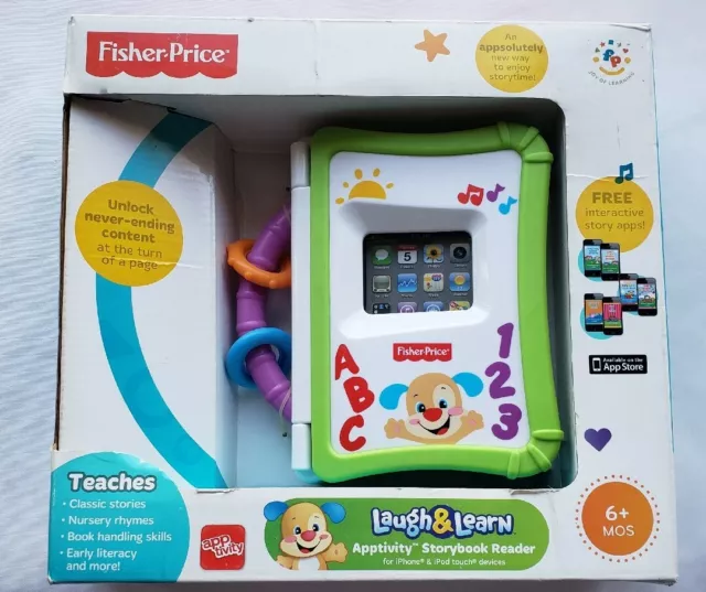 Fisher Price Laugh Learn Apptivity Storybook Reader iPod iPhone Device NIP 6+m