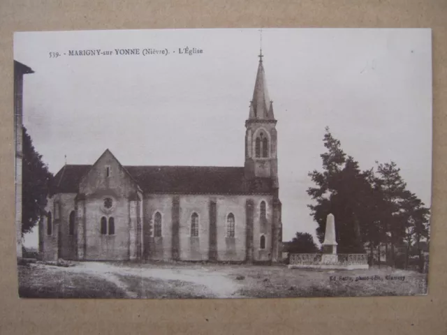 CPA MARIGNY SUR YONNE (58) L'EGLISE. Ed SATIN photo édit, Clamecy