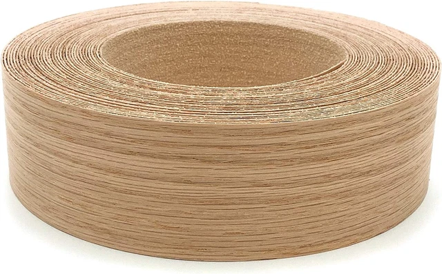 Red Oak 2" X 50' Roll Preglued, Wood Veneer Edge Banding, Iron on with Hot Melt