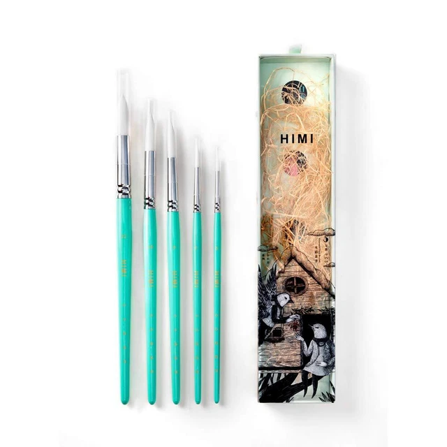 HIMI Set di pennelli a guazzo/Acquerello, 5 Pezzi per Pittura a guazzo ad Olio