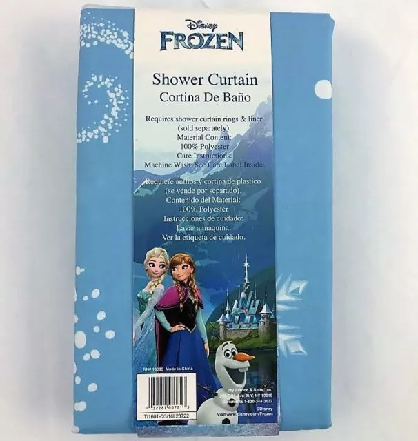 NEW Disney Frozen Elsa, Anna & Olaf Fabric Shower Curtain - Blue/Purple 2