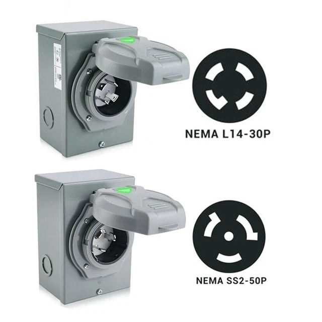 Tout Neuf Industriel D'Admission Boite 30A-4 Griffes 4-Way Connexions 50A-3