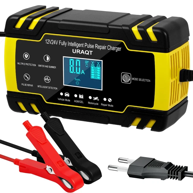 MOUDENSKAY Chargeur De Batterie Intelligent 6V 12V 24V - Mainteneur Auto Pour Voiture, Moto, AGM, Gel, LiFePO4