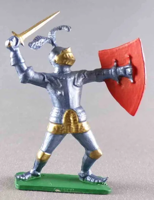 Starlux - Moyen-Age - Série Choc 66 - Piéton chevalier armure combattant (Bleu &