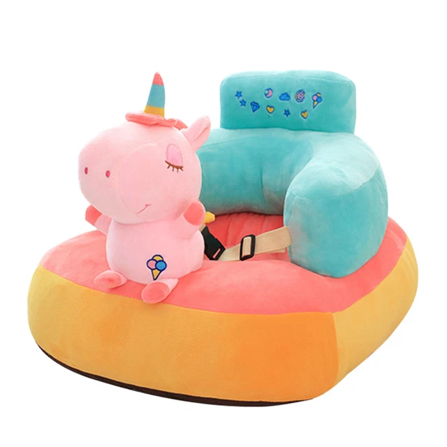 Funda de sofá para bebé sillas de asiento lavables suaves sin base de relleno (unicornio)
