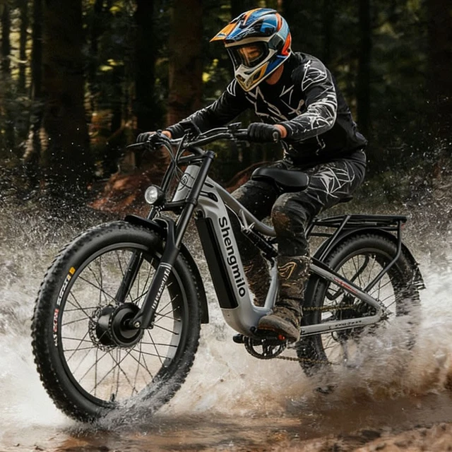 2000W DUAL MOTOR E Mountainbike 48V Elektrofahrrad 26 Zoll Ebike