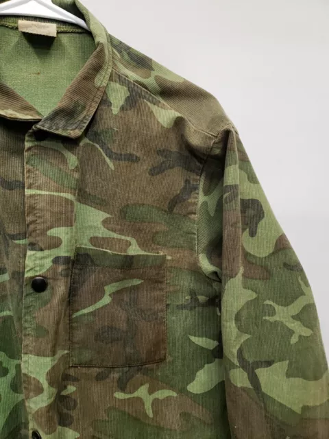 1960S IDEAL BRAND Corduroy Woodland Camo Hunting Jacket Snap Front Size ...