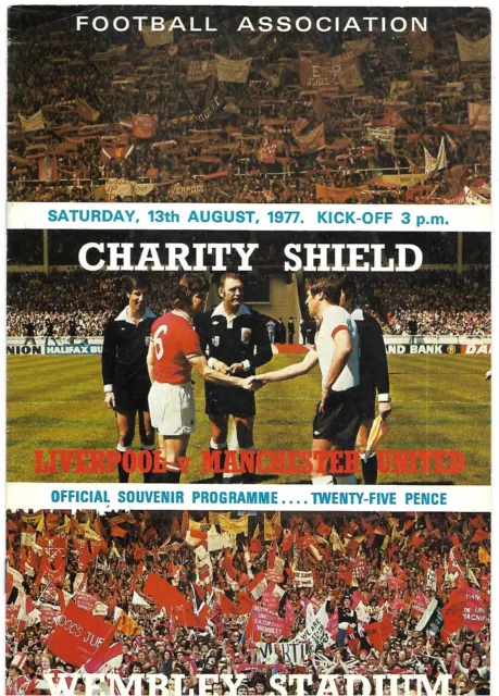 LIVERPOOL v MANCHESTER UNITED 13th AUGUST 1977. (FREE POST IN UK)