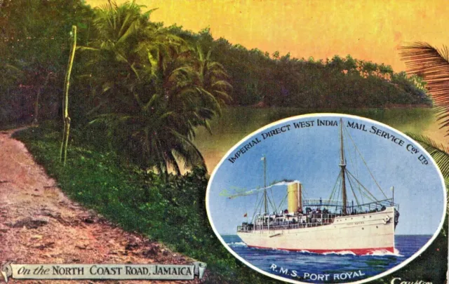 Jamaika Postkarte verschickt 1907 RMS Port Royal Imperial Direktpost Versandlinie
