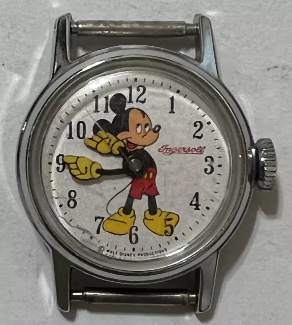 Ingersoll Mickey Mouse Walt Disney Watch Pointing Fingers, Swiss Works Great!