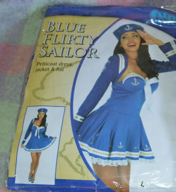 Blue Flirty Sailor  dress festival 16 to 18