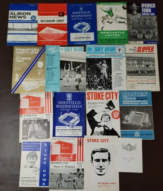 17 Different Nottingham Forest 1960s Away Programmes Bulk 9 - All Listed