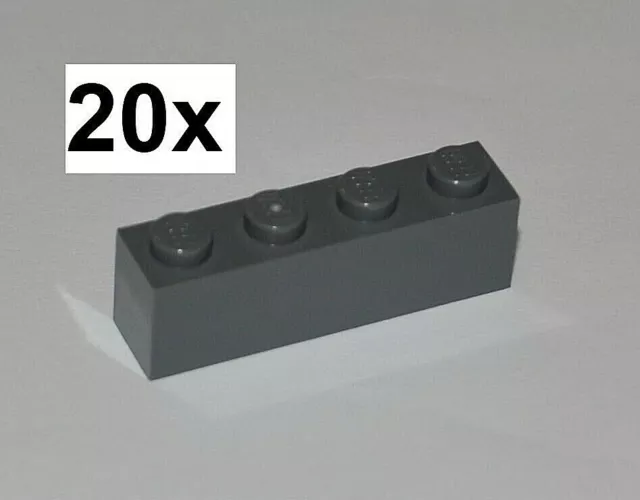 Lego Parts - 20X Dark Bluish Grey Bricks 1X4 Studs/Gray Building Blocks 3010