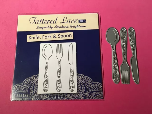 Tattered Lace Die TLD 1205 Knife, Fork, Spoon sent TRACKED AUSTRALIA POST